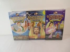 Greatest Heroes and Legends of the Bible VHS Set of 3 Christian Cartoons Moses - £5.66 GBP