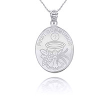 Personalized Engrave Name 925 Sterling Silver First Communion Pendant Necklace - £23.97 GBP+