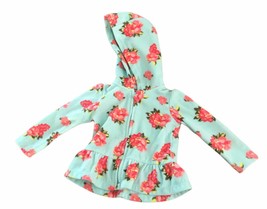 Jacket Child of Mine Fleece Floral Green Pink Hoodie Zipper Toddler Girl 12 mos - £5.69 GBP