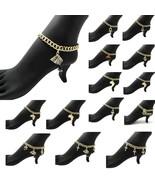 NEW VARIOUS STYLES EGYPTIAN SYMBOL ANKLET 9mm/9.5&quot; LINK CHAIN FOOT BRACE... - £11.12 GBP