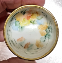 Stunning Limoges Yellow Orange Floral w GOLD Open Salt Dip 3 Ball Feet 1... - $337.14 MXN