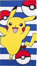 Northwest Pokémon Pikachu Beach Towel 27&quot;x 54&quot; Pokeball Pica Bath Towel - £11.16 GBP