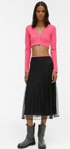 Helmut Lang Sheer Mesh Black &amp; Pink Pleated Skirt sz XS NWT $405 - £109.31 GBP