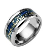 8mm Blue World of Warcraft Ring Titanium Steel Band Rings for Men - £18.07 GBP
