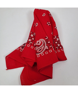 Vintage Rockabilly Red Black Neckerchief Bandana 20x21 Inch USA Cotton - €12,15 EUR