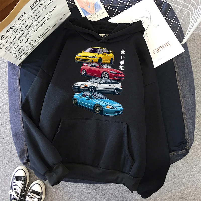Cool car printing Hoodie Harajuku Hip Hop Hoodies Sweatshirt  Japanese f... - £67.93 GBP