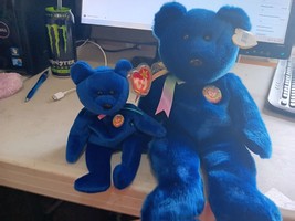 Ty Beanie Babies And Buddies Clubby Dark Blue Bear (With Multi-Colored R... - $27.99