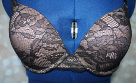 Victoria&#39;s Secret Black Nude Floral Lace Biofit Demi Uplift Underwire Br... - £11.92 GBP
