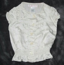 Janie And &amp; Jack Gymboree Silk Blouse Shirt Off White Cream Ivory Baby Girl 3-6 - £9.33 GBP