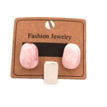 New Fashion Jewelry Imitation Pink Quartz Women&#39;s Stud Earrings Appx 1/2... - $8.91