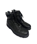 Harley Davidson Stealth Black Leather Zip Lace Motorcycle Biker Ankle Bo... - $89.09