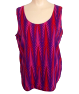 Sleeveless Blouse Macbeth Collection Back Button Pink Purple Sz L - $12.21 CAD
