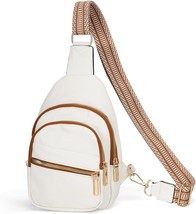 Crossbody Bags for Women,Faux Leather Fanny Pack Cross Body Bag (White) - £13.99 GBP