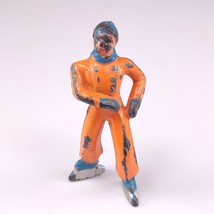 ✅ Vintage Barclay Orange Blue Skater Man Winter Classic Figure Cast Lead  - £10.27 GBP