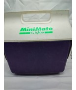 Vintage 90s MiniMate Igloo Cooler Purple Green White 9&quot; X 6&quot; X 9 1/2&quot; - $21.71 CAD