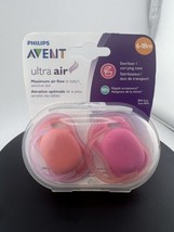 New Avent Baby Pacifiers Ultra Air Nipples 6-18 Months Pink Peach Baby Girls - £4.58 GBP