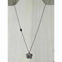 Juicy Couture Silver Tone Butterfly Pendant Necklace Rhinestone Enamel READ - $15.82