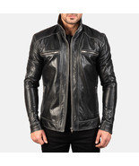 LE Hudson Black Leather Biker Jacket - £99.99 GBP+