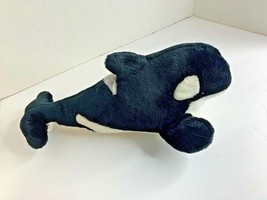 Seaworld Sea World Orca Whale Black White Gray Plush Stuffed Animal Toy 16 in T - £9.49 GBP