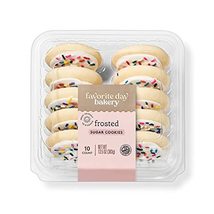 2 x White Iced Frosted Sugar Cookies - Multi-Colored Rainbow Sprinkles (10 ct.) - £34.75 GBP
