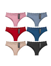 Women&#39;s Classic Microfiber Stretch Colorful Lace Detail Bikini Briefs 12... - $29.99