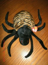 Ty Beanie Buddy Spinner w/ tags mint plush stuffed animal black &amp; orange spider - £5.47 GBP