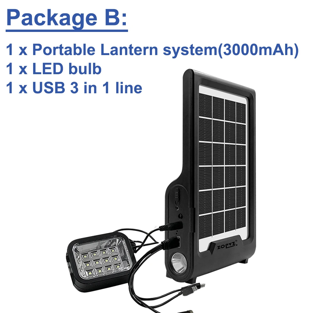 Portable Outdoor Solar Lantern System Light Solar Panel System Rechargeable Powe - $146.64