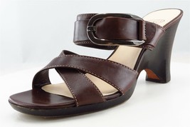 Circa Joan &amp; David Slides Brown Leather Women Shoes Size 7.5 Medium - £15.72 GBP