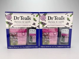 Dr Teals Epsom Salt Foaming Bath Renew Uplift Gift Set Black Elderberry ... - $24.14