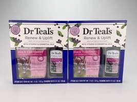 Dr Teals Epsom Salt Foaming Bath Renew Uplift Gift Set Black Elderberry ... - £19.25 GBP