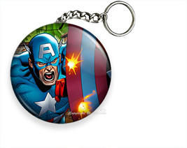 Captain America First Avenger Superhero Shield Keychain Key Chain Ring Gift Idea - £11.54 GBP+