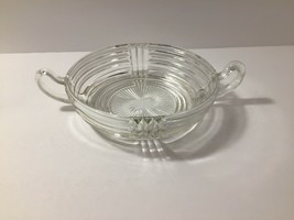 Vintage Dish with Handles Heavy Clear Glass Candy Dish Bowl - £4.66 GBP