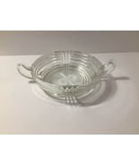 Vintage Dish with Handles Heavy Clear Glass Candy Dish Bowl - £4.62 GBP