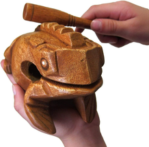 Deluxe Large 6&quot; Wood Frog Guiro Rasp - Percussion Musical Instrument Tone Block - £20.65 GBP