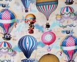 Cotton Hot Air Balloons and Text Admit One Cream Fabric Print by Yard D6... - £11.70 GBP