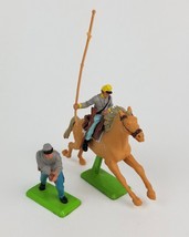 2 Vintage 1970&#39;s Britains Ltd. Horse Mounted Soldier &amp; Infantry Diecast ... - $19.79