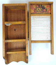 Antique Dubl Handi Washboard Wall Mount Spice/Medicine Cupboard/Cabinet 22&quot; - $135.47 CAD