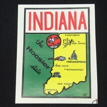 Indiana Travel Label Decal Luggage Car Stickers with Sleeve 3" x 4-1/2" - $11.75