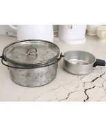 Vintage Aluminum Mini Outdoor Camping Pot With Handle and Lid + Free ext... - $19.25