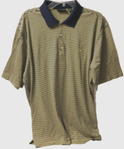 $9.99 Masters Amen Corner Blue Yellow Stripes Cotton Golf Augusta Polo Shirt XL - £7.42 GBP