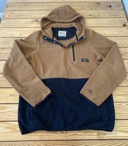 Dravus Men’s 1/4 Snap Hoodie Fleece Jacket Size M Black Brown CB - £17.90 GBP