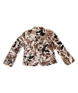Coldwater Creek Jacket Blazer Women P10 10 Petite Abstract Brown Black L... - $222.27 MXN