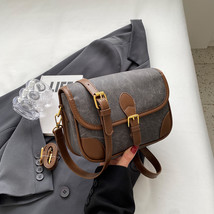 Retro Elegant Shoulder Bag Summer New Trendy Simple Stitching Contrast Color Com - £33.28 GBP