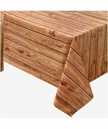 RusticWood Vintage Tablecloth Set - 2 Pcs Wood Grain Plastic Covers, 87 ... - $38.44 CAD