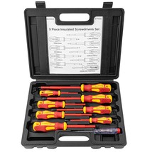 1000V Insulated Screwdriver Set, 9-Piece Magnetic Vde Tools For Electrician - £32.23 GBP