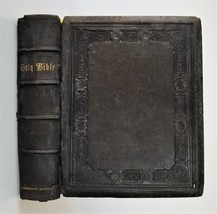 1872 Antique Bible Norristown Pa Elwood Hoopes Susan Huey Genealogy Church Cert - £112.96 GBP