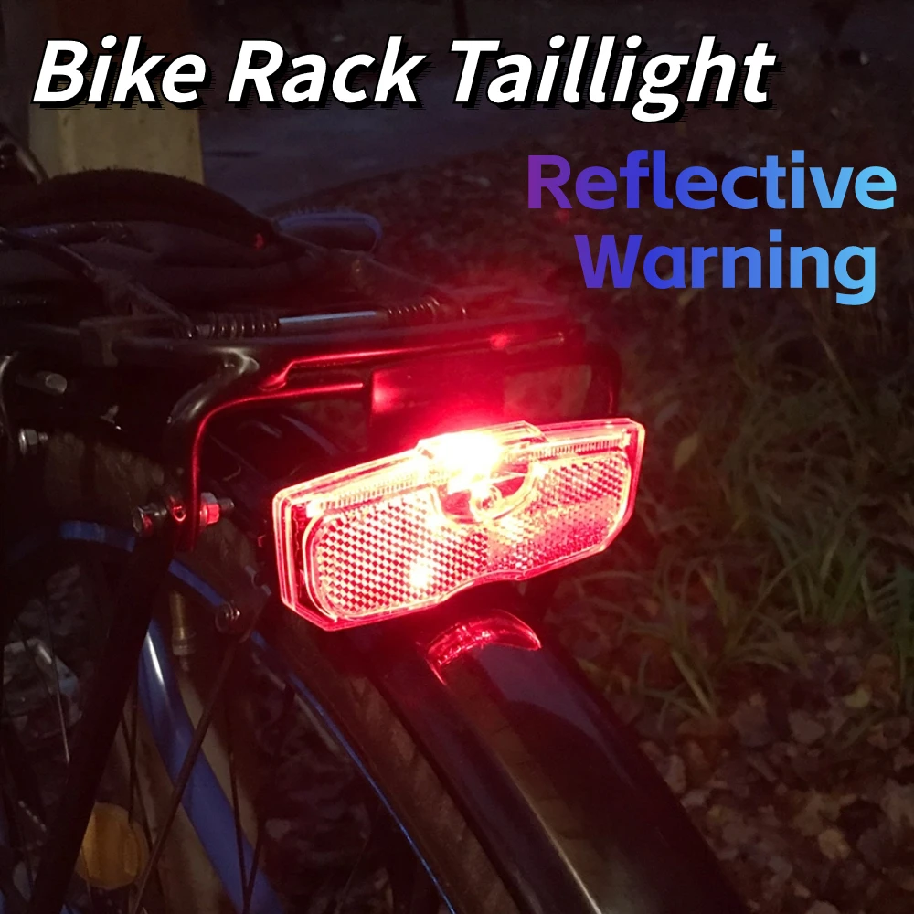 MTB Bike Luggage Rack Light Waterproof Bicycle Rear Seat Reflective Taillight - £9.08 GBP