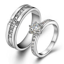 Customized Unique Wedding Couple Rings for Men Women - £52.56 GBP