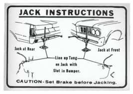 Trunk Jacking Instructions Decal For 1964 Pontiac GTO Lemans and Tempest - £14.99 GBP