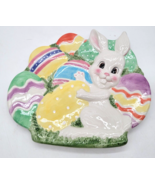 Fitz and Floyd Gathering Eggs Bunny Rabbit Plate 9&quot; Easter Spring Wall M... - €10,37 EUR